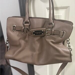 Michael Kors Taupe Leather Satchel